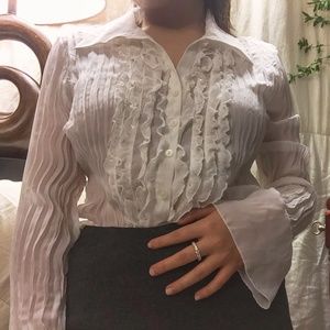 White Sunny Leigh Ruffle Blouse